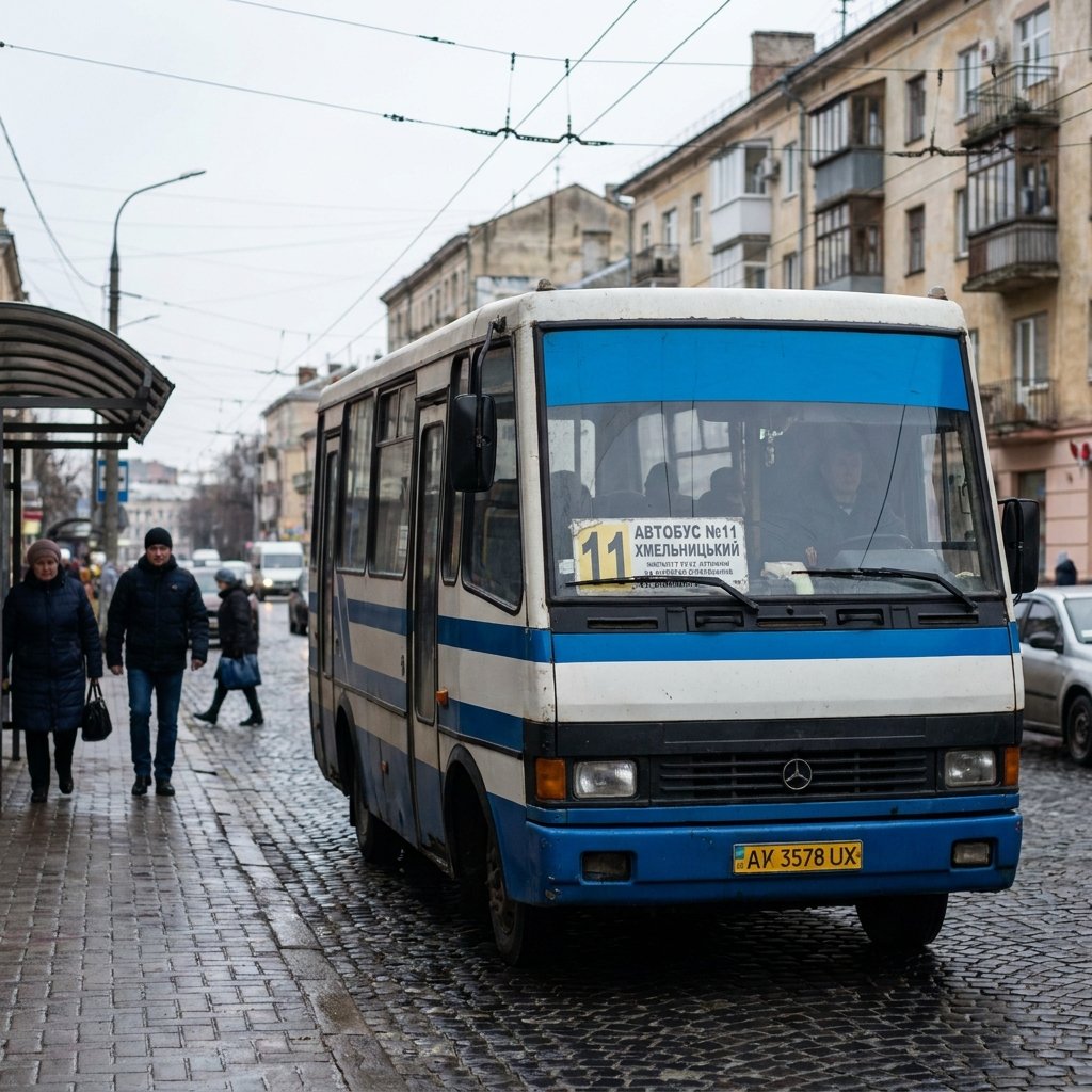 Автобус №11 Хмельницький: маршрут руху, зупинки та інтервал очікування
