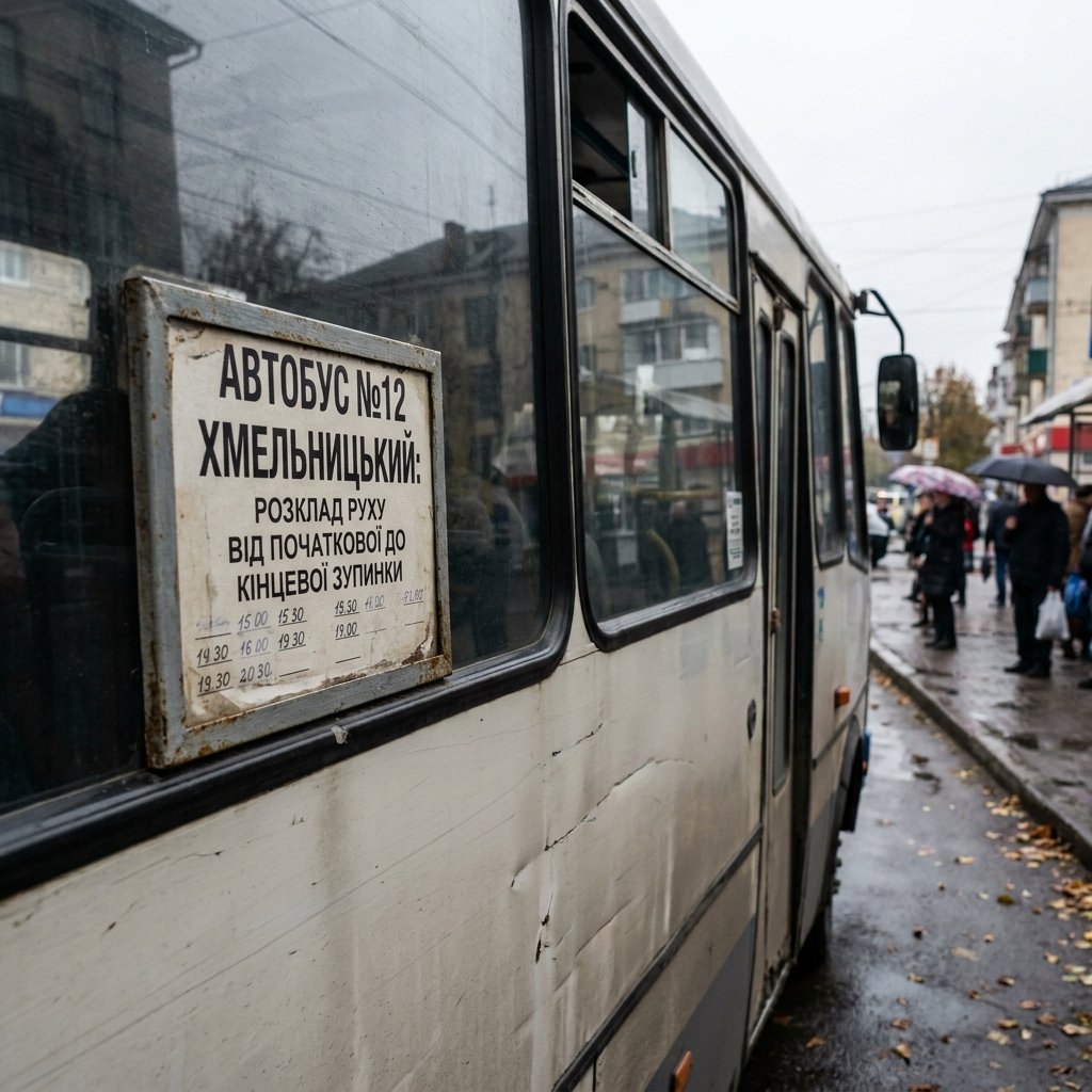 Автобус №12 Хмельницький: розклад руху від початкової до кінцевої зупинки