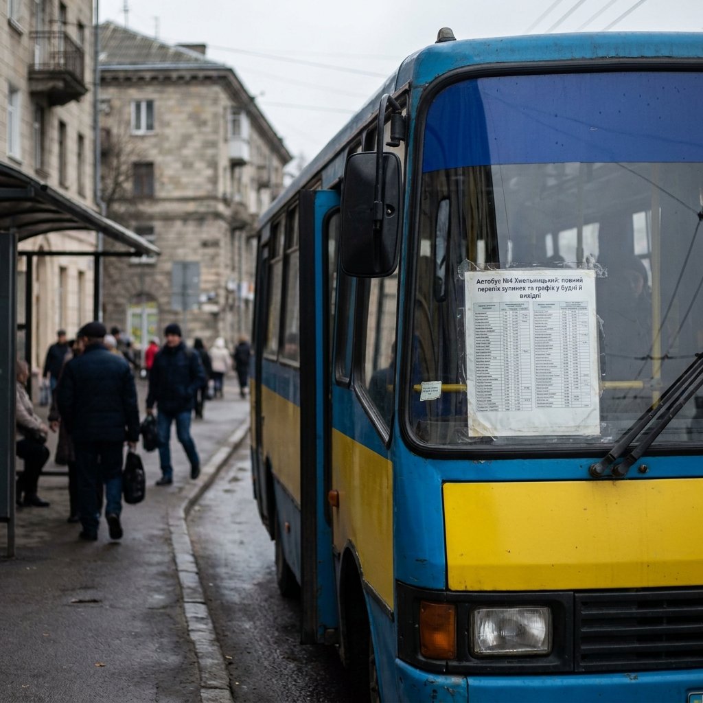 Автобус №4 Хмельницький: повний перелік зупинок та графік у будні й вихідні