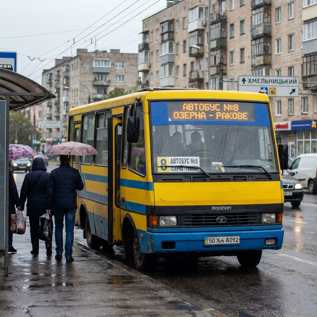 Автобус №8 Хмельницький: як дістатися з Озерної до Ракове