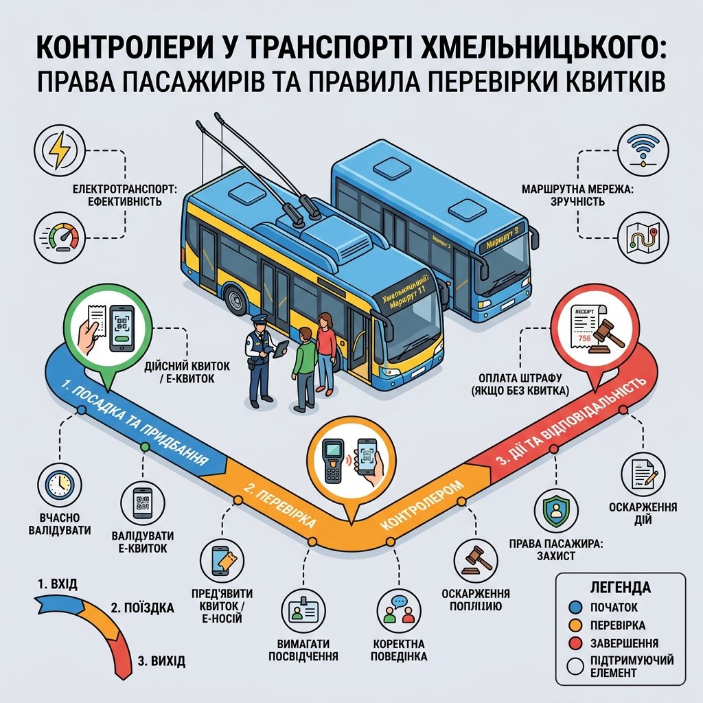 Контролери у транспорті Хмельницького: права пасажирів та правила перевірки квитків