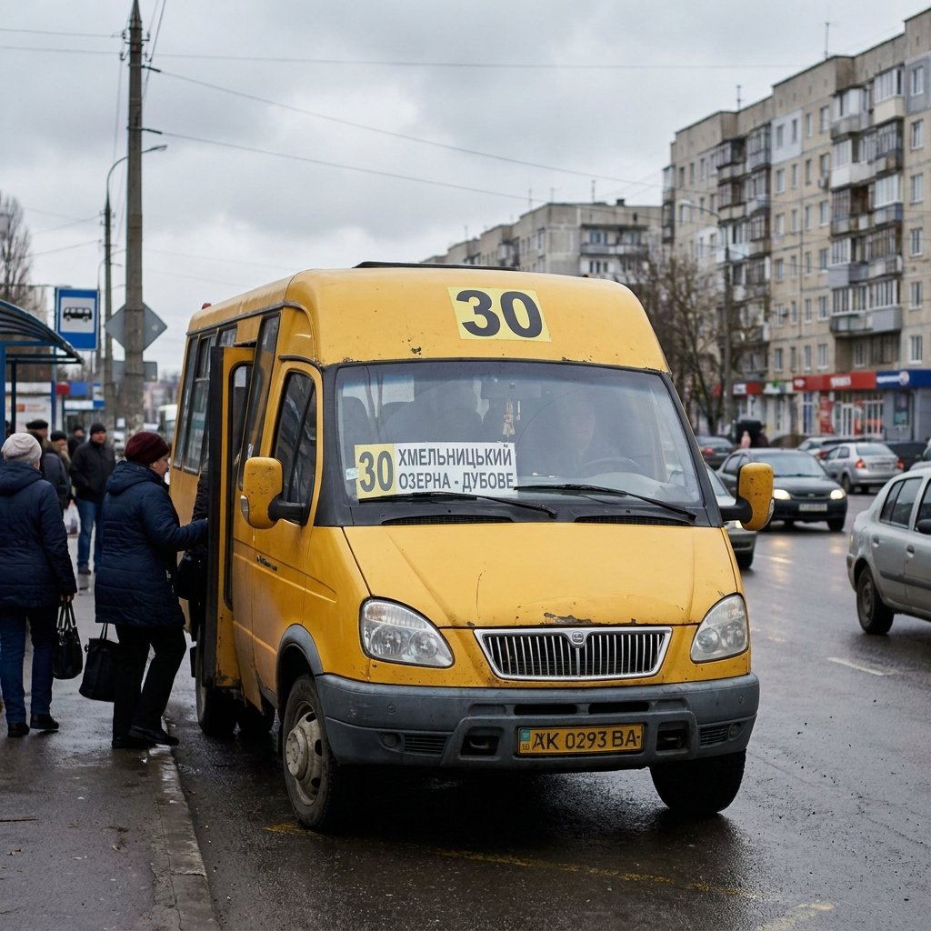 Маршрутка №30 Хмельницький: повний маршрут від Озерної до Дубового