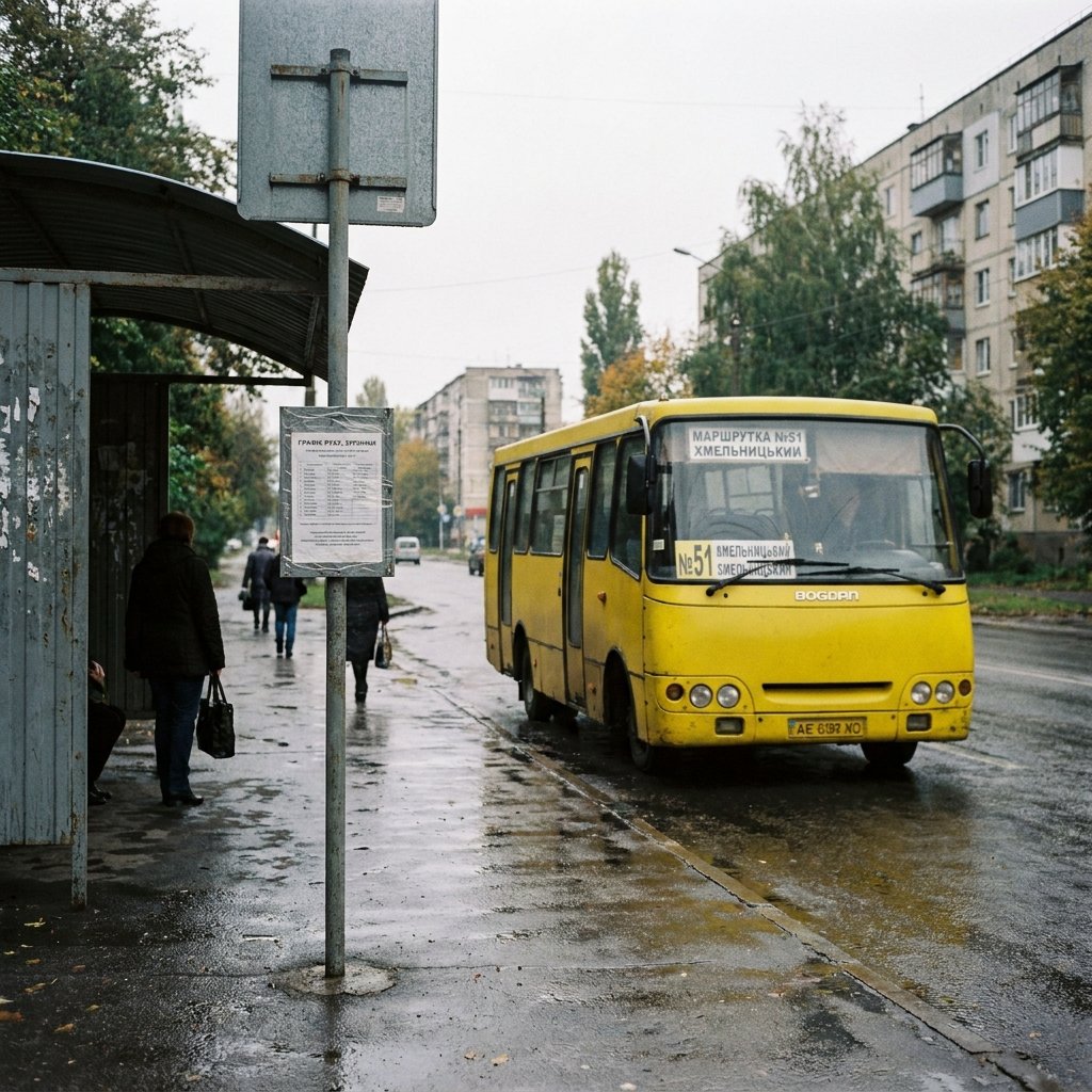 Маршрутка №51 Хмельницький: зупинки в мікрорайоні Південно-Західний та графік