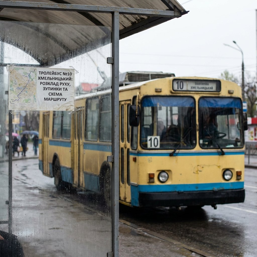 Тролейбус №10 Хмельницький: розклад руху, зупинки та схема маршруту
