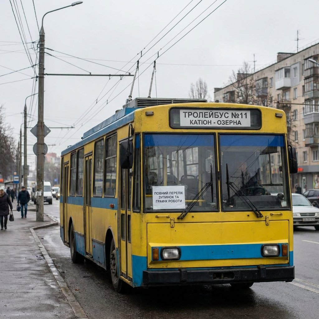 Тролейбус №11 Хмельницький: повний перелік зупинок та графік роботи