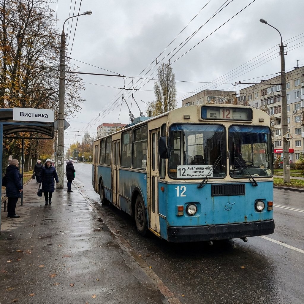 Тролейбус №12 Хмельницький: як дістатися з Виставки на Південно-Західний