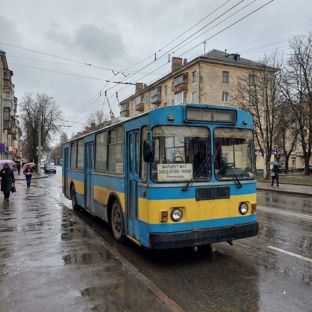 Тролейбус №17 Хмельницький: розклад руху від заводу Катіон до Ракове