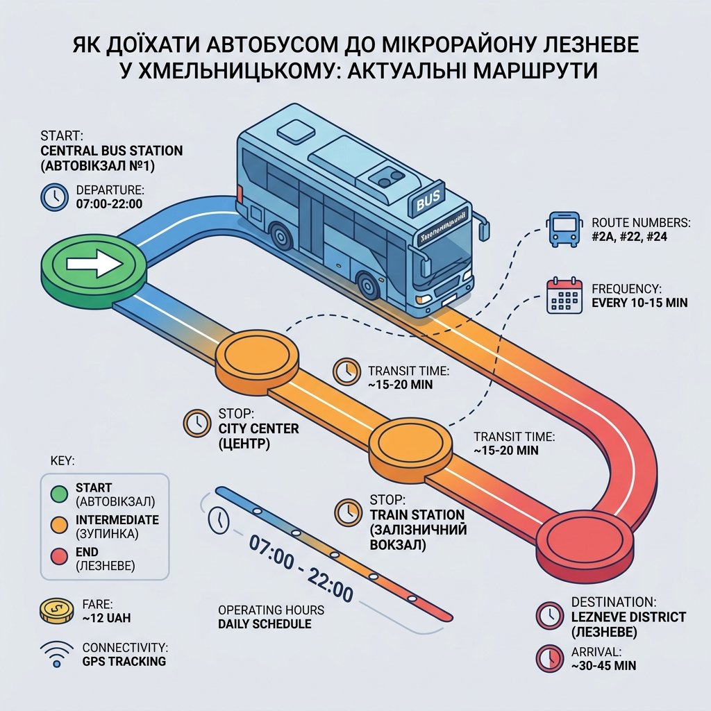 Як доїхати автобусом до мікрорайону Лезневе у Хмельницькому: актуальні маршрути