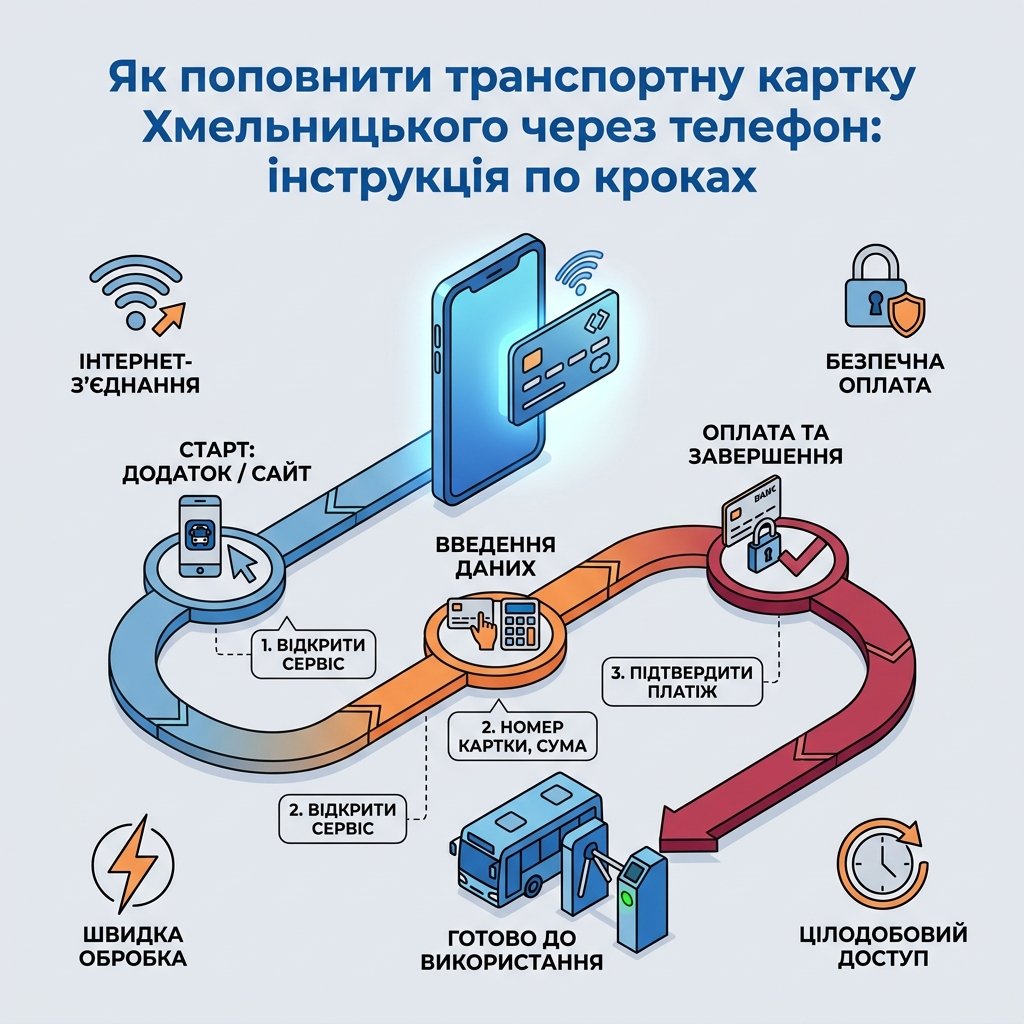 Як поповнити транспортну картку Хмельницького через телефон: інструкція по кроках