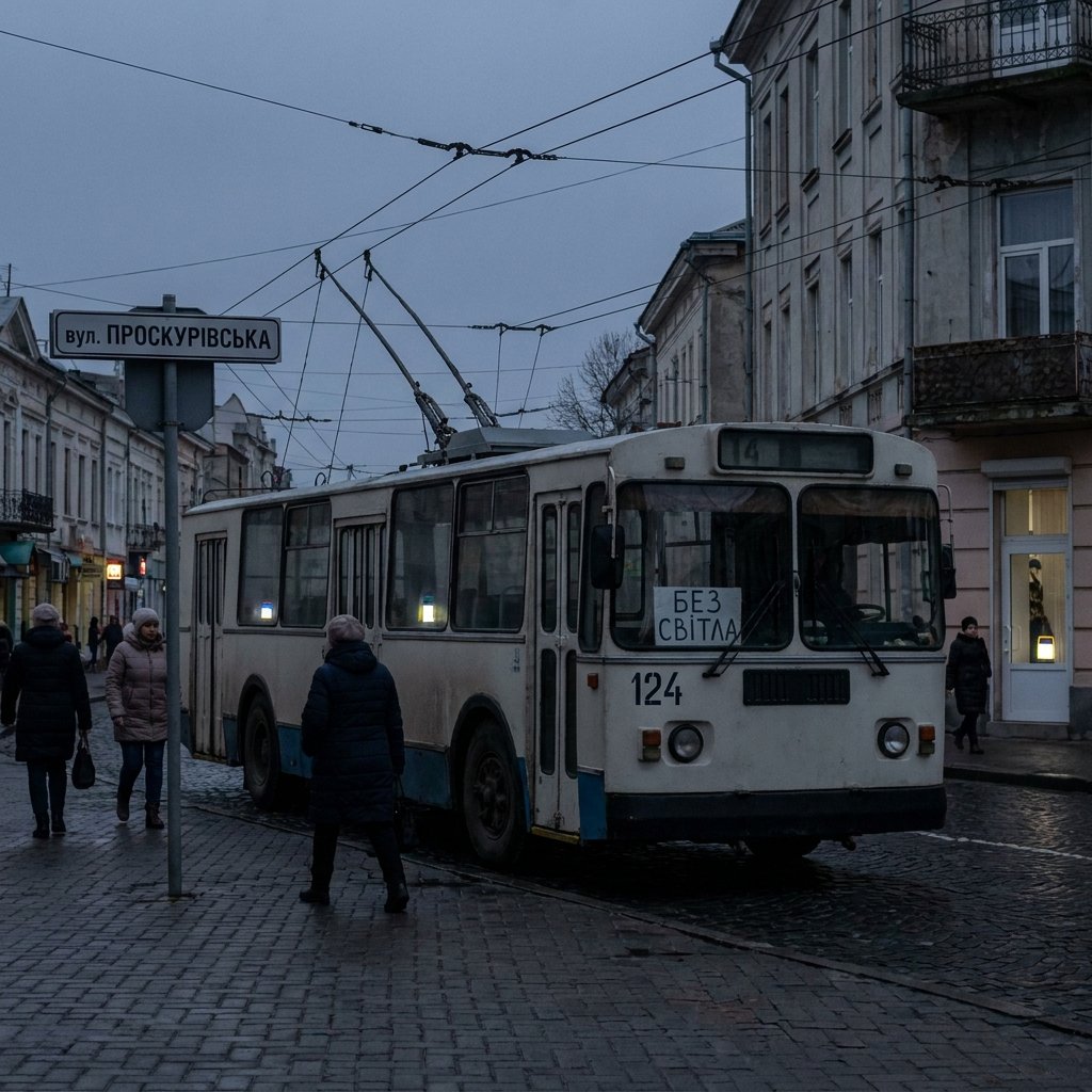 Як працює міський електротранспорт Хмельницького під час вимкнення світла