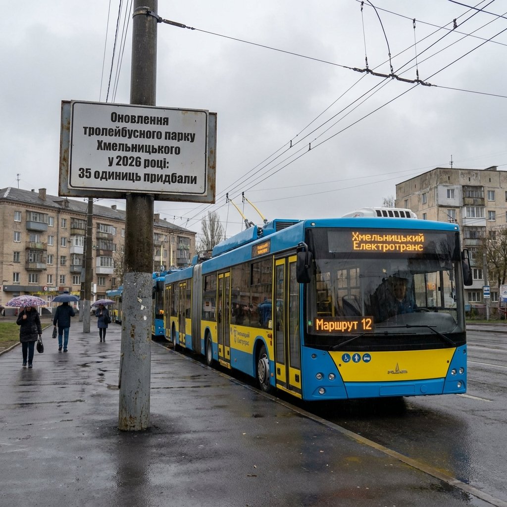 Оновлення тролейбусного парку Хмельницького у 2026 році: скільки одиниць придбали
