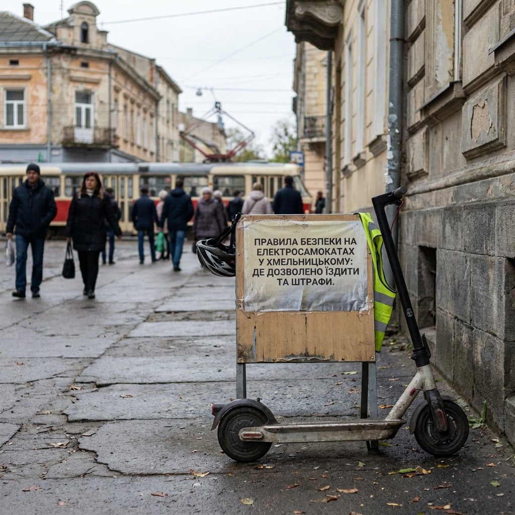 Правила безпеки на електросамокатах у Хмельницькому: де дозволено їздити та штрафи