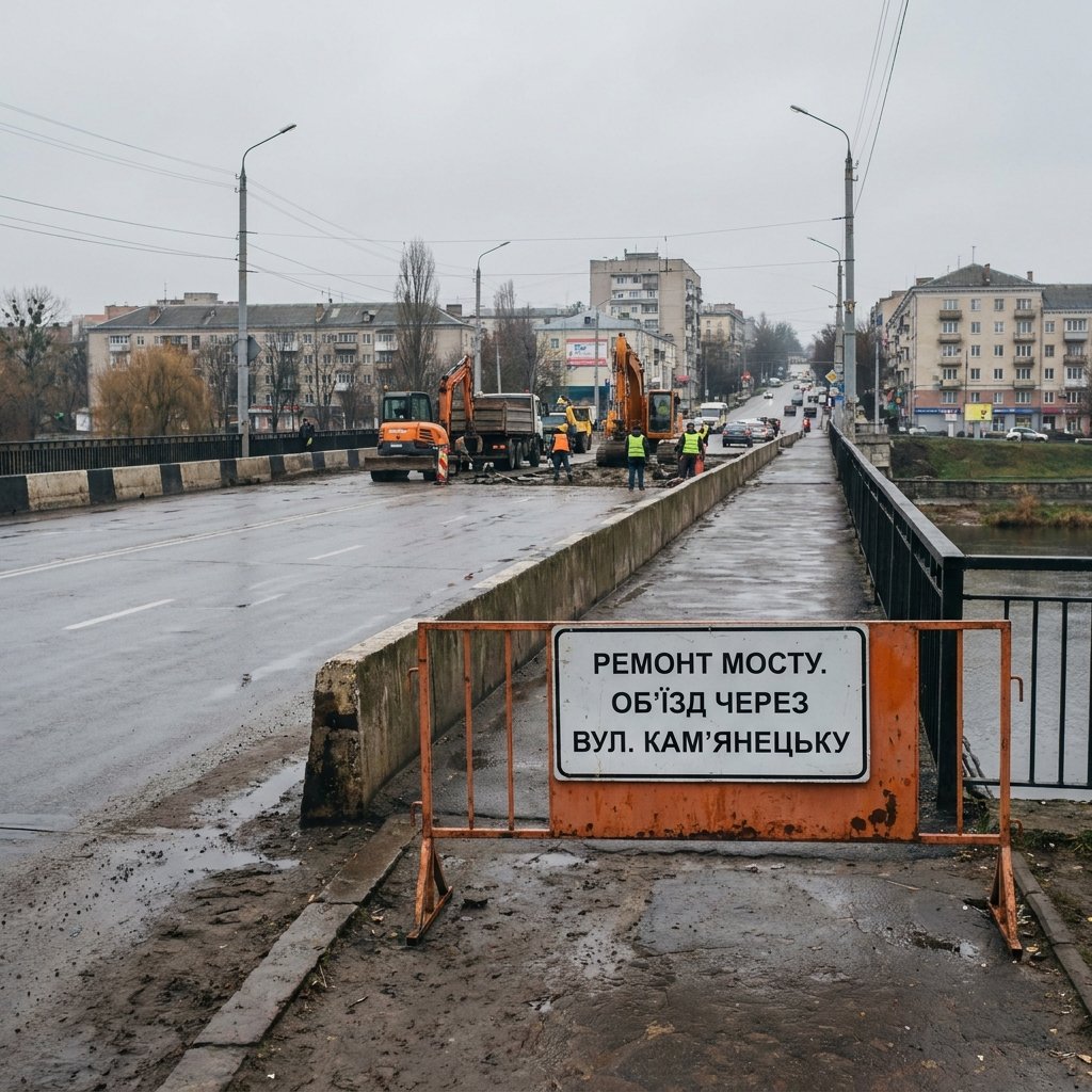Ремонт мосту у Хмельницькому: які вулиці перекриють та схеми об'їзду транспорту