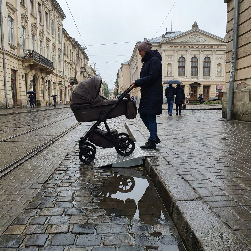 Як комфортно пересуватися Хмельницьким з дитячим візочком: огляд доступності інфраструктури