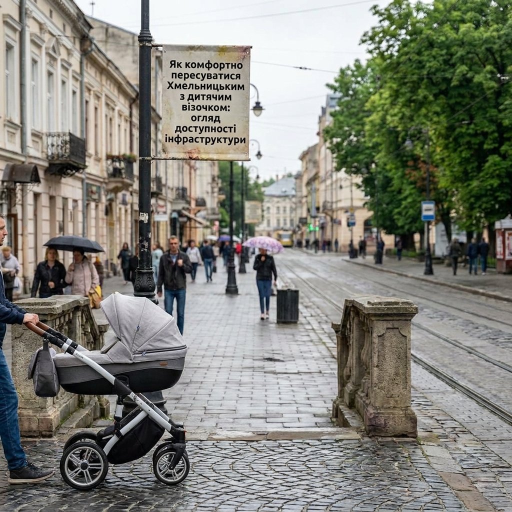 Як комфортно пересуватися Хмельницьким з дитячим візочком: огляд доступності інфраструктури